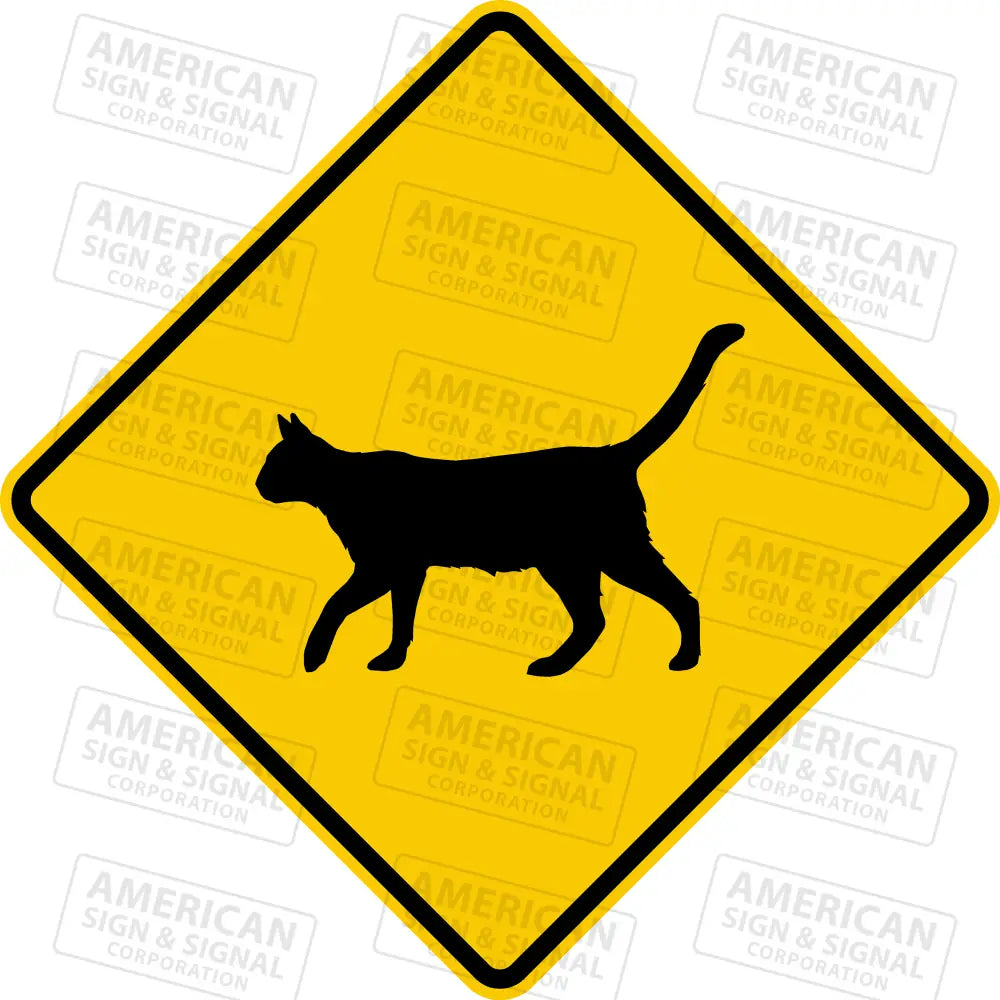 猫の大きい16インチは黄色の交差点を指すまでcat Large 16 inches point to point Yellow Crossing Sign