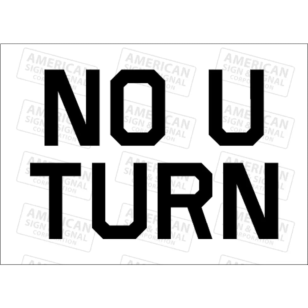 10X14 Classic Traffic Signal Information Novelty Signs No U Turn