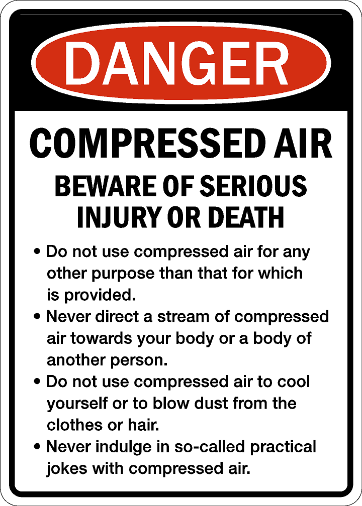 Danger Compressed Air Safety Sign