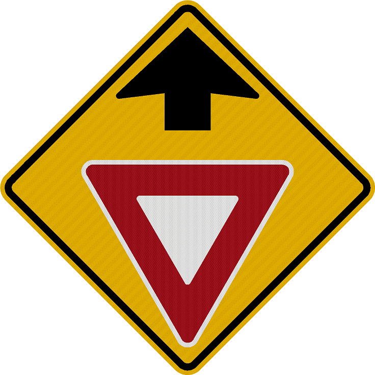 W3-2 Yield Ahead Sign