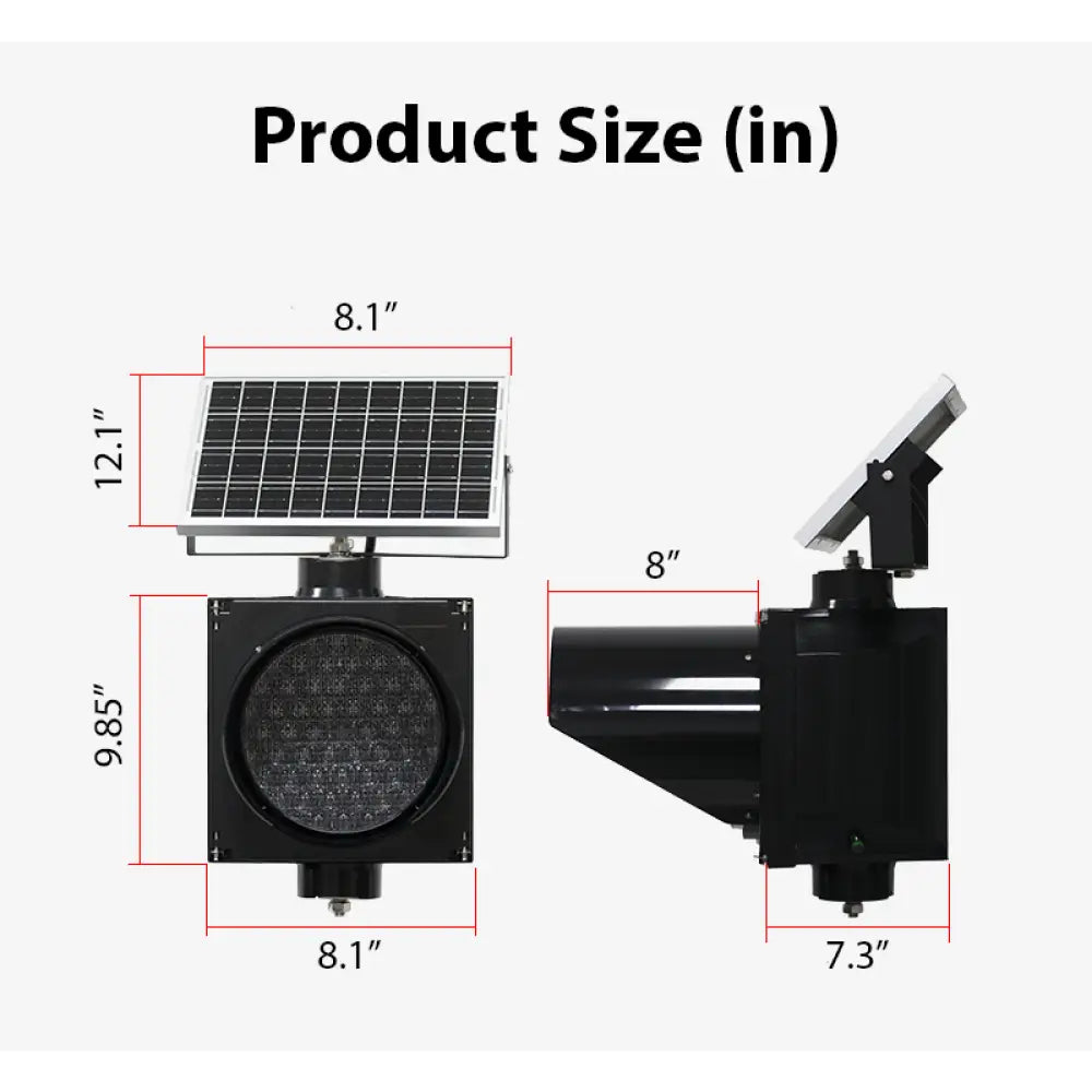 Britebeacon™ Econo-Line 8’’ Solar Traffic Warning Beacon