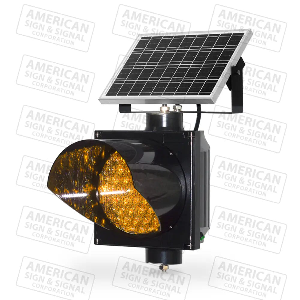 Britebeacon™ Econo-Line 8’’ Solar Traffic Warning Beacon Amber (Yellow) / Black (8’’) Universal