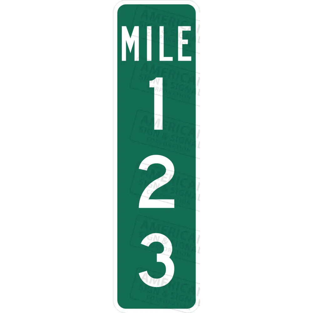 D10-X Reference Location Mile Marker Sign Customizable 10X36 (3 Digit)