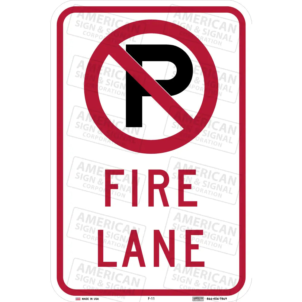 F-11 No Parking Fire Lane Symbol Sign