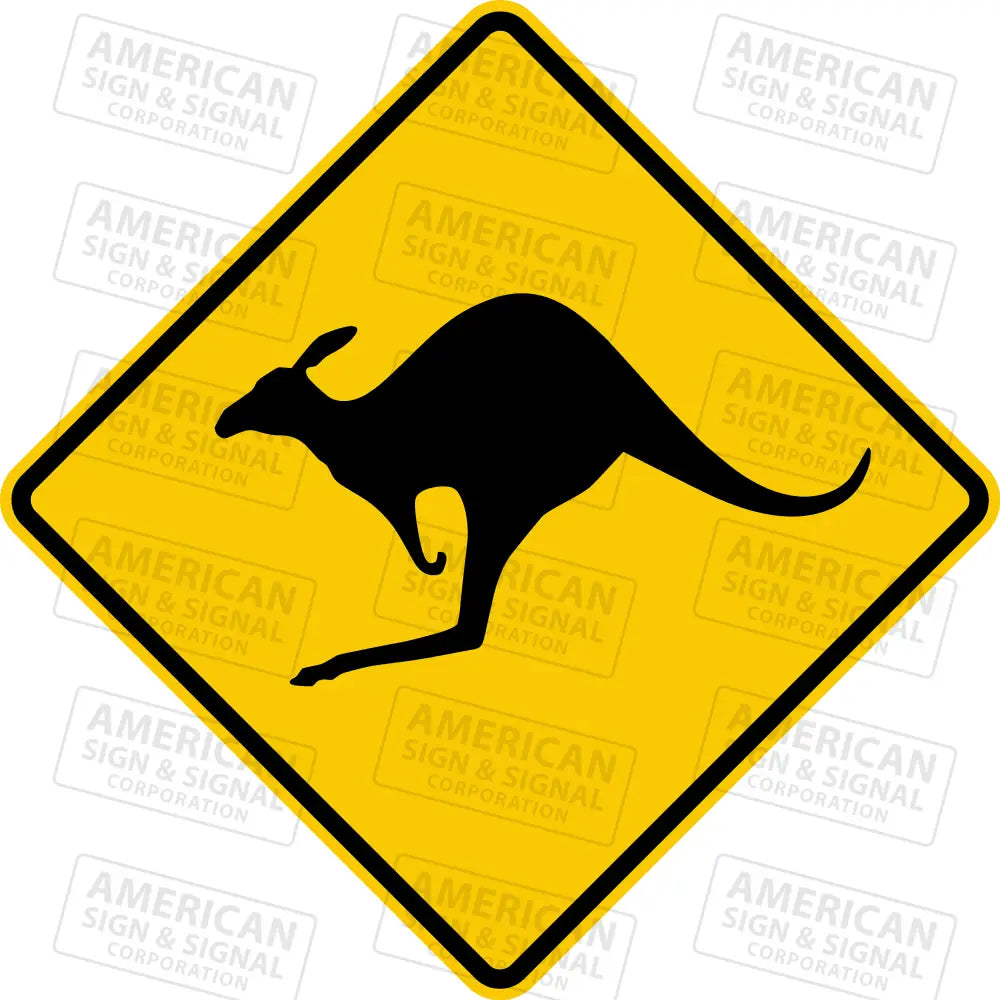 Kangaroo Crossing Warning Sign