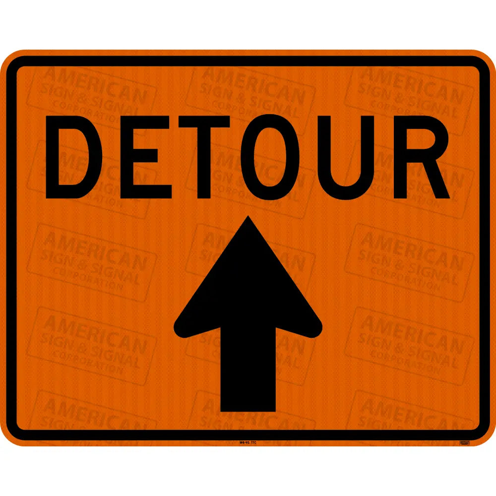 M4-9 Detour Arrow Ttc Sign 3M 3924S Vip Fluorescent Orange / 30X24 Straight (M4-9S)