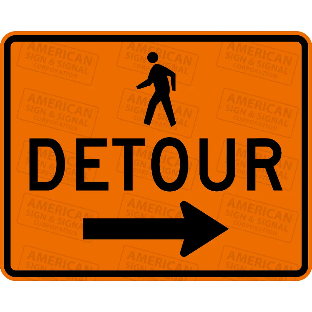 M4-9B Pedestrian Detour Ttc Sign 3M 3924S Vip / 30X24 Right (M4-9Ar)