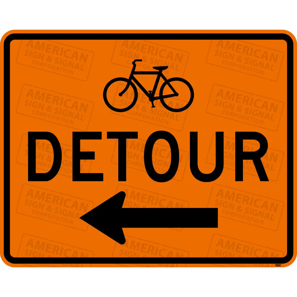 M4-9C Bicycle Detour Ttc Sign 3M 3924S Vip Fluorescent Orange / 30X24 Left (M4-9Cl)