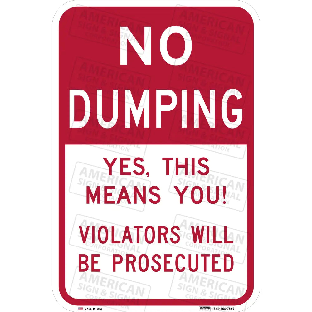 No Dumping Yes This Means You Sign