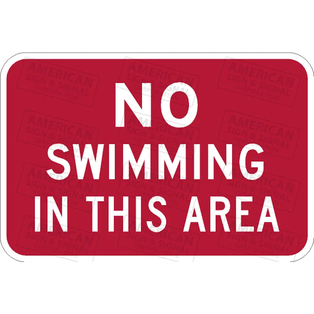 No Swimming In This Area Sign