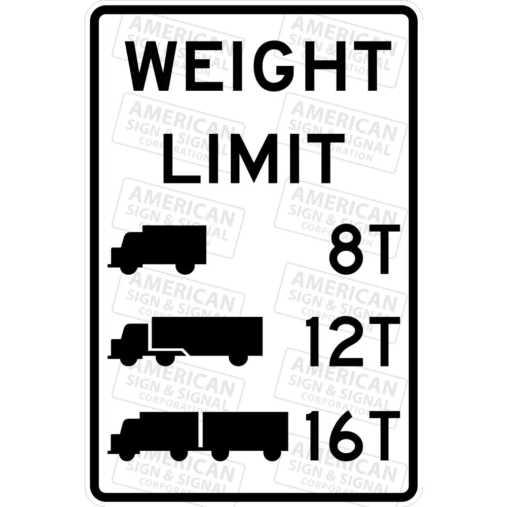 R12 - 5 Weight Limit With Symbols Sign