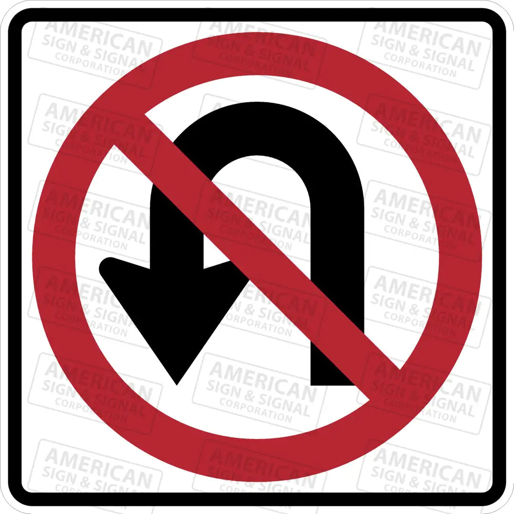 R3-4 No U Turn Symbol Sign