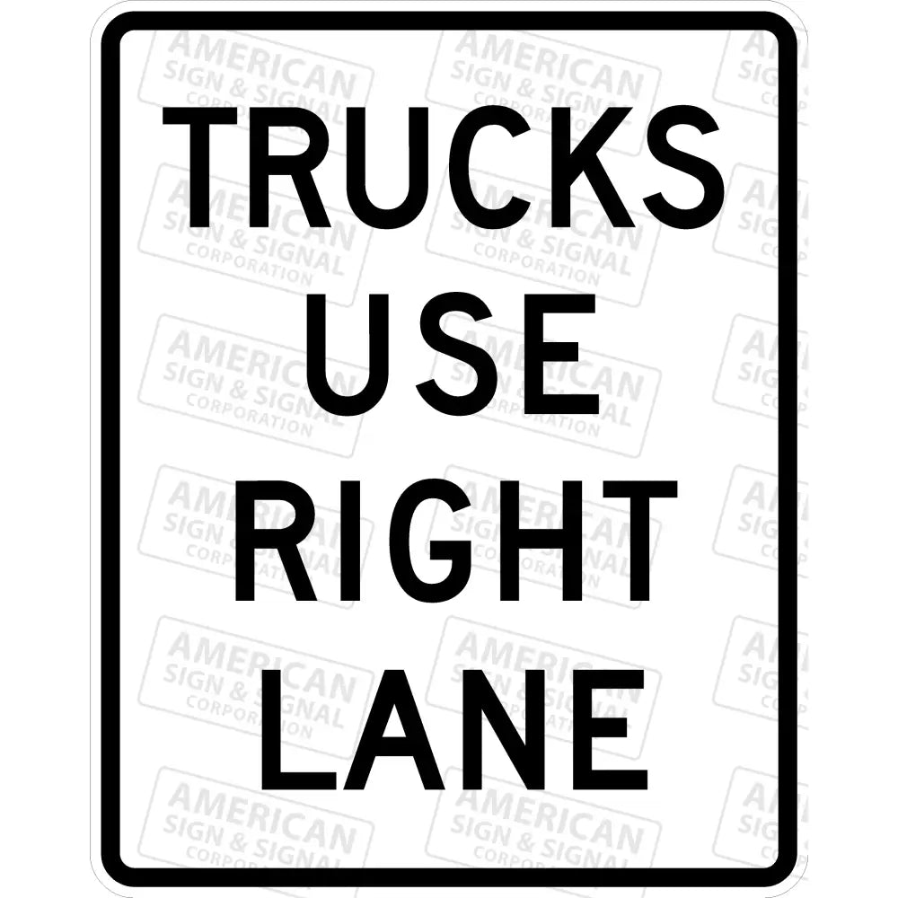 R4 - 5 Trucks Use Right Lane Sign