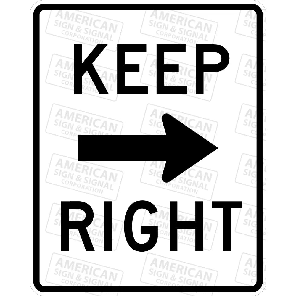 R4 - 7A Keep Right Horizontal Arrow Sign