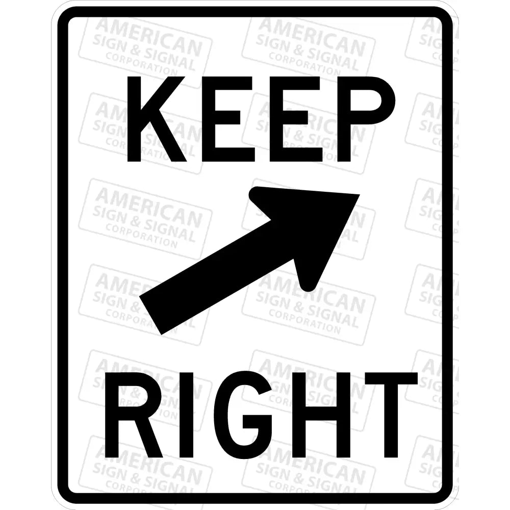 R4 - 7B Keep Right Diagonal Arrow Sign