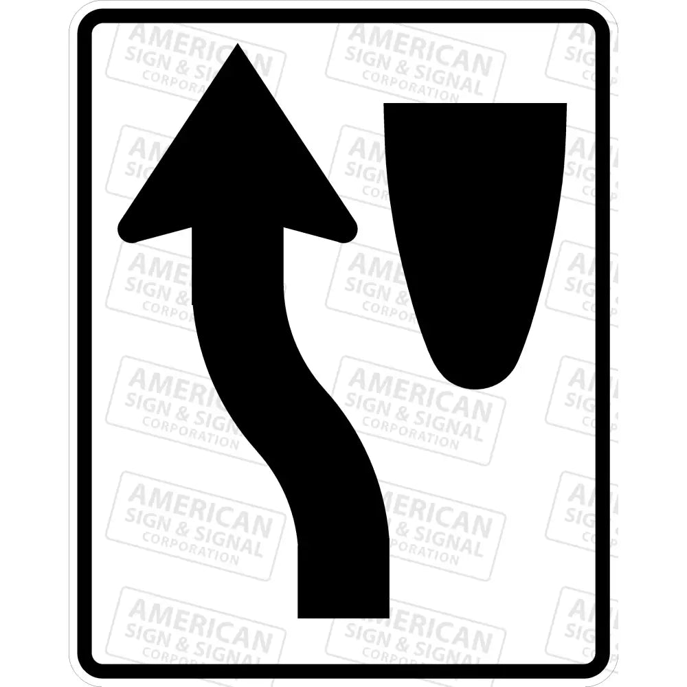 R4 - 8 Keep Left Symbol Sign 3M 3930 Hip / 24X30