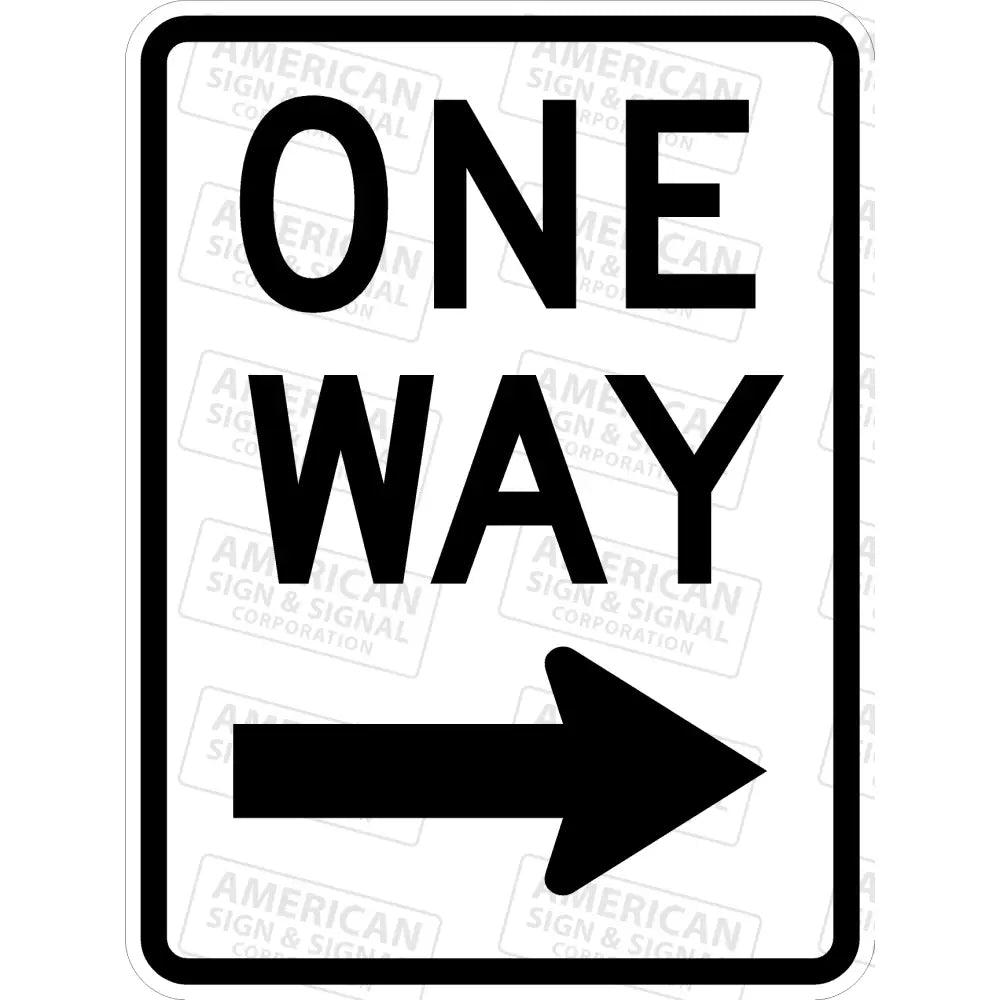 R6-2 One Way Sign 3M 3930 Hip / 18X24 Right (R6-2R)