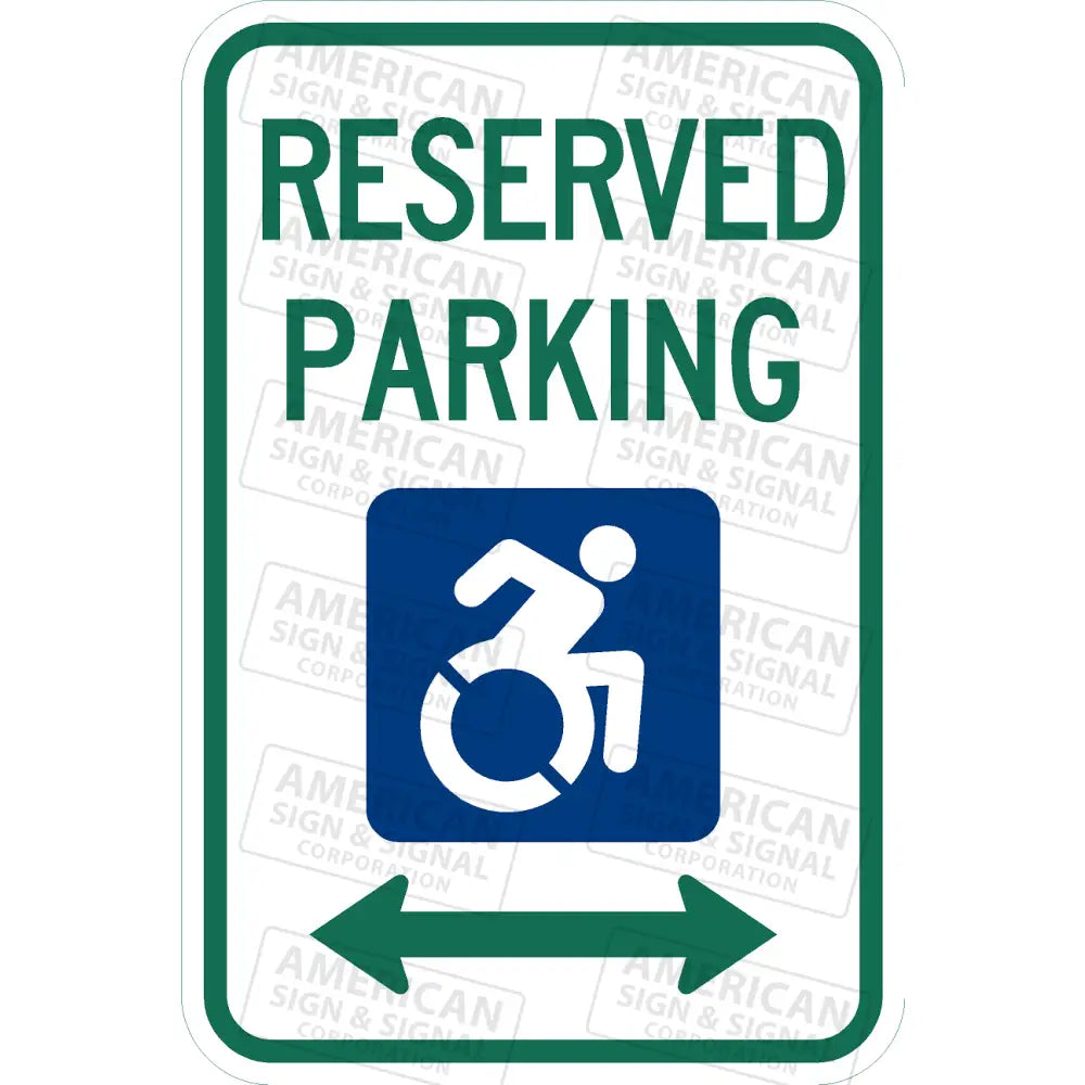 R7-8 Accessible Handicapped Parking Arrow Sign 12X18 / 3M Hip Double