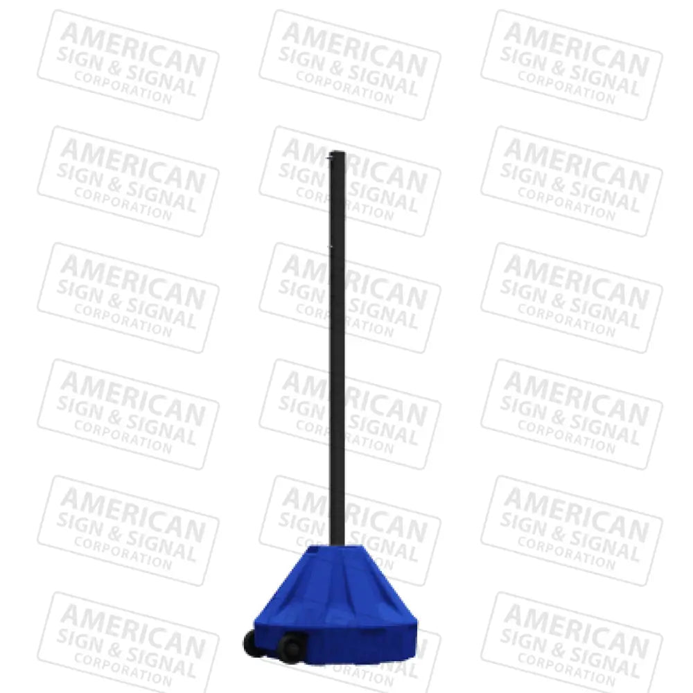 Roll-A-Post™ Portable Sign Post Blue 18’ Base / Black 60’