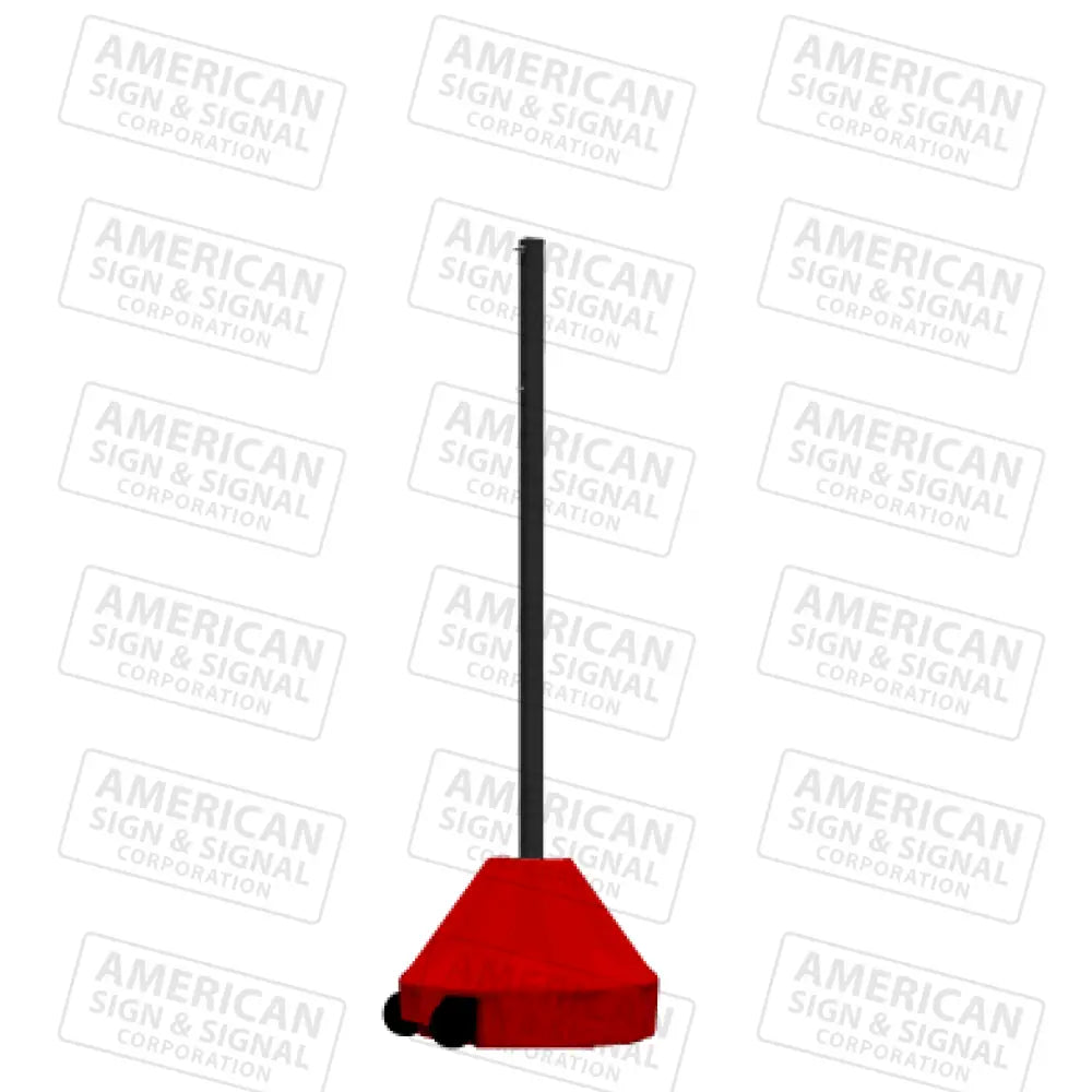 Roll-A-Post™ Portable Sign Post Red 18’ Base / Black 60’