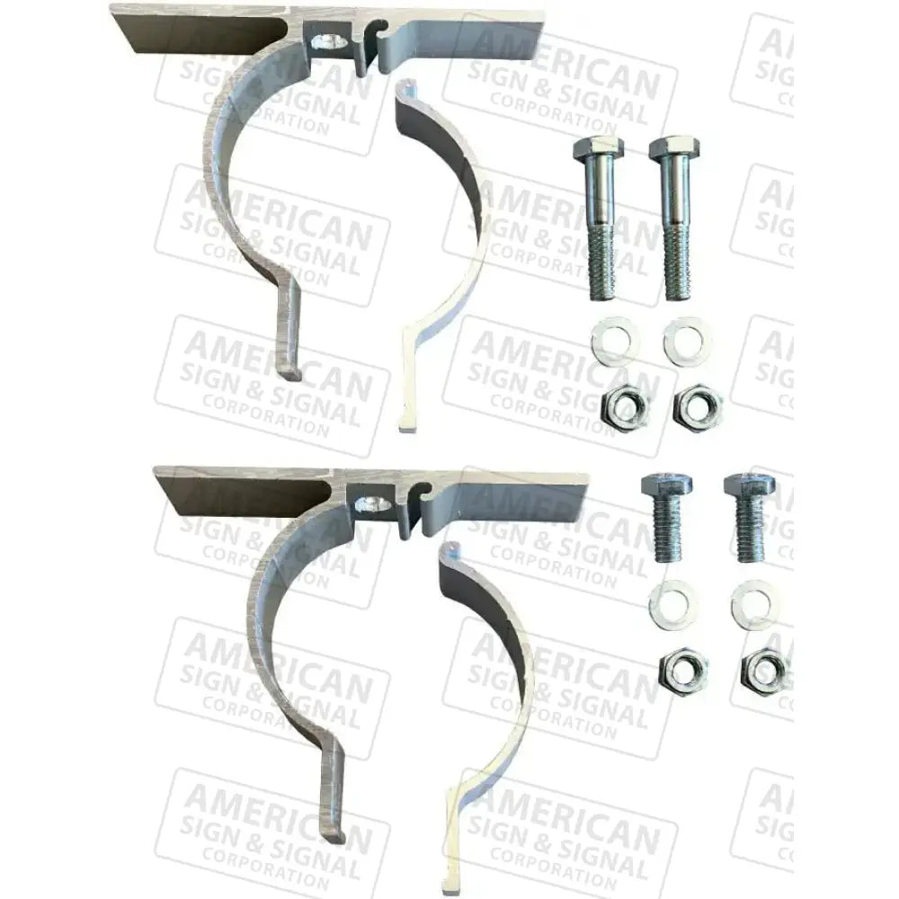 2-3/8 Round Post Sign Brackets Pair