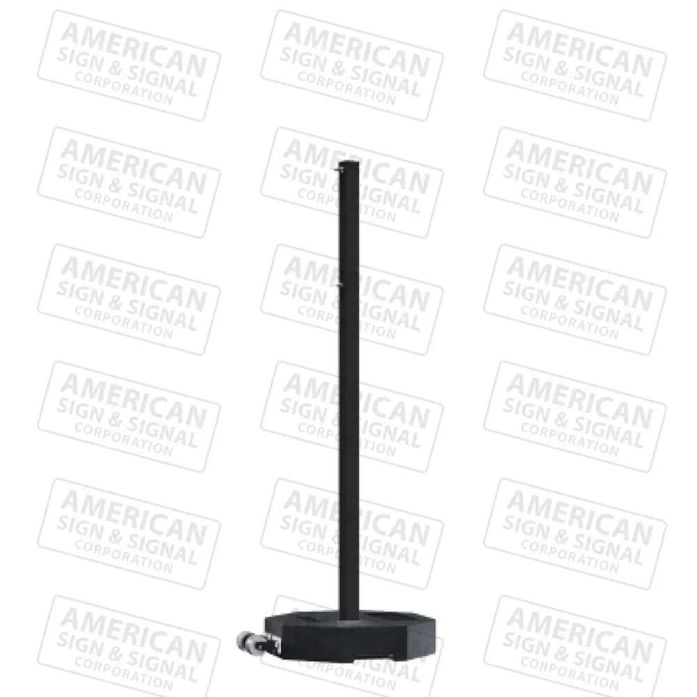 Rubber Base Portable Sign Post 30Lb W/ Wheels / Black 60’ Power Post™