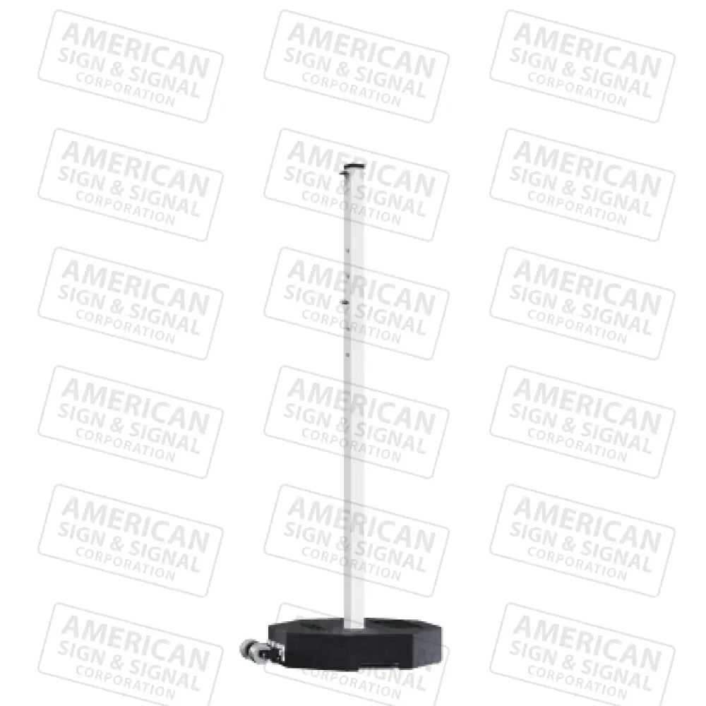 Rubber Base Portable Sign Post 30Lb W/ Wheels / White 60’ Power Post™