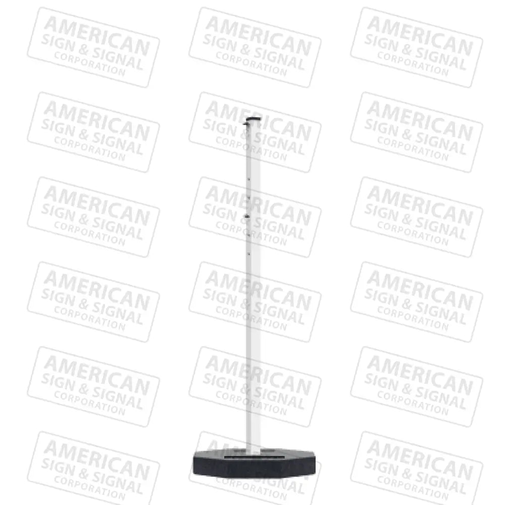 Rubber Base Portable Sign Post 30Lb / White 60’ Power Post™