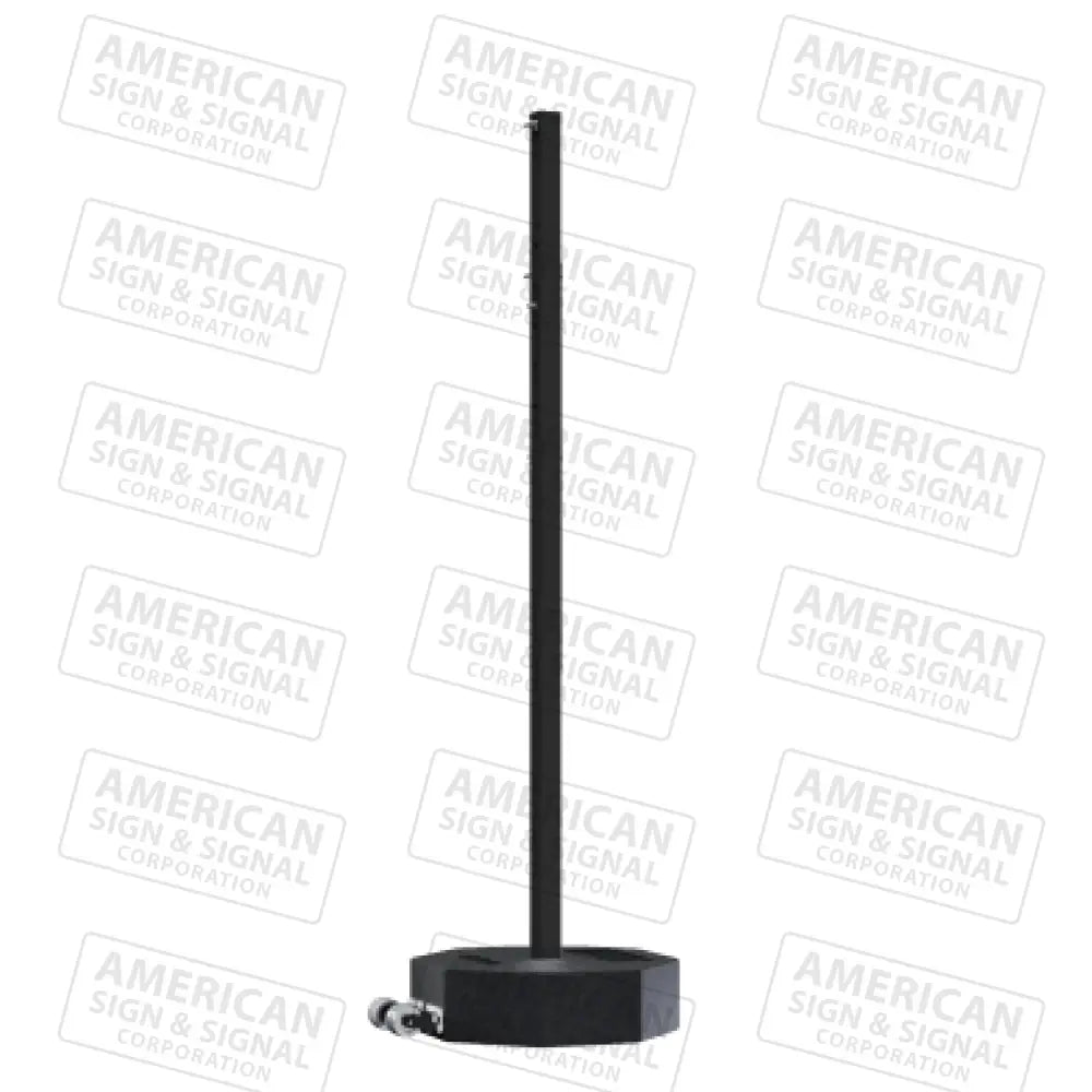 Rubber Base Portable Sign Post 60Lb W/ Wheels / Black 72’ Power Post™