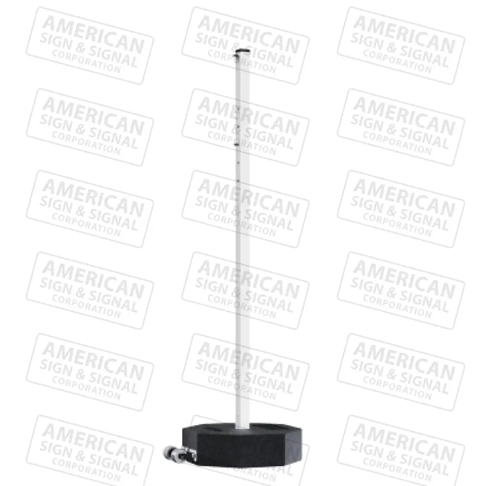 Rubber Base Portable Sign Post 60Lb W/ Wheels / White 72’ Power Post™