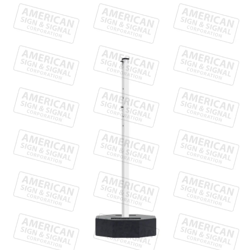 Rubber Base Portable Sign Post 60Lb / White 60’ Power Post™