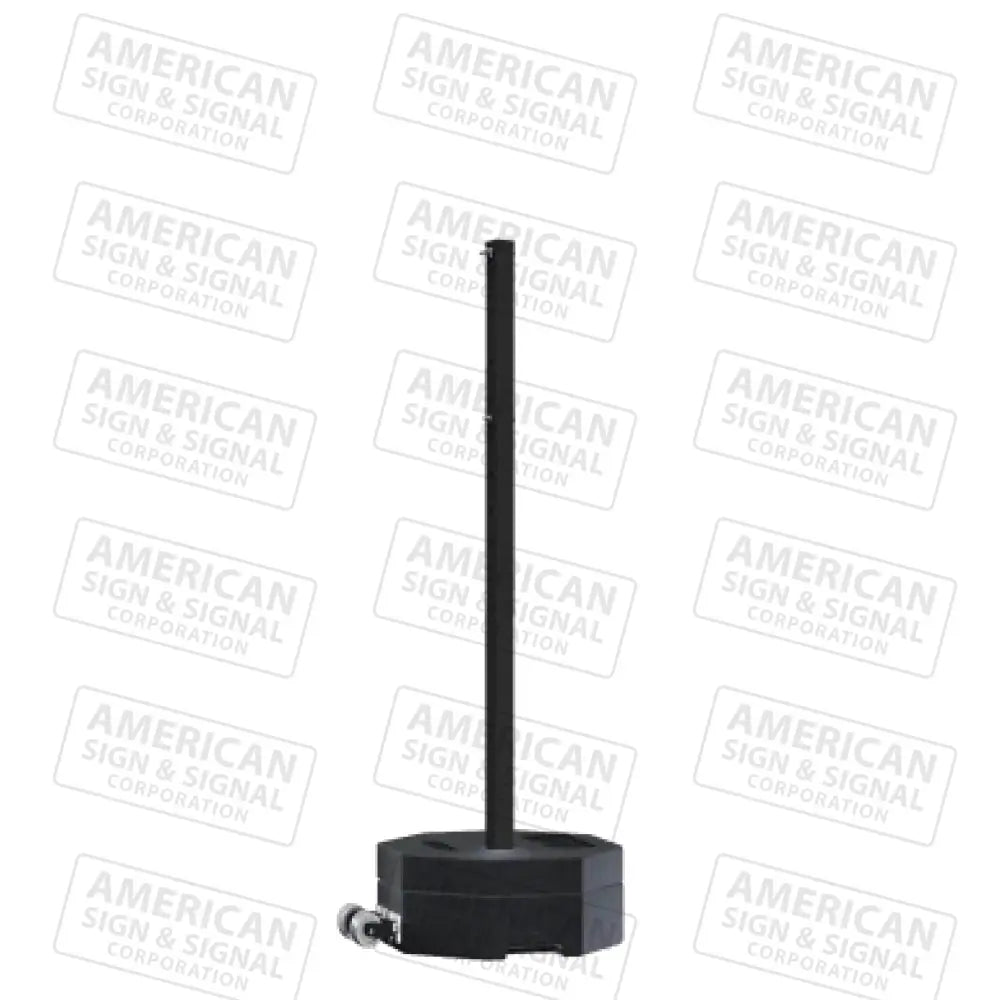 Rubber Base Portable Sign Post 90Lb W/ Wheels / Black 60’ Power Post™