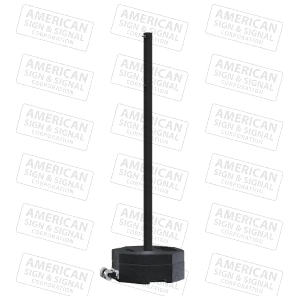 Rubber Base Portable Sign Post 90Lb W/ Wheels / Black 72’ Power Post™