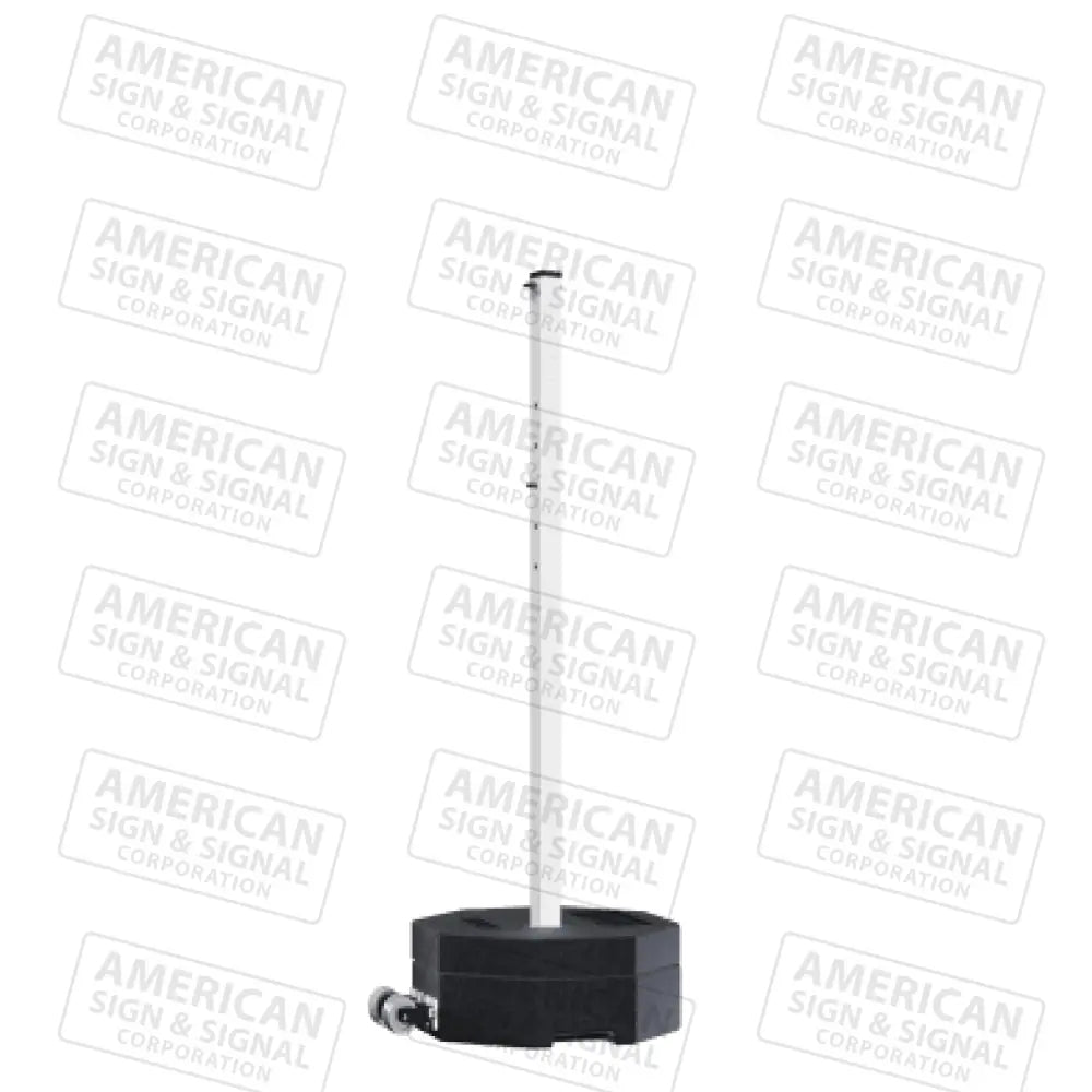 Rubber Base Portable Sign Post 90Lb W/ Wheels / White 60’ Power Post™