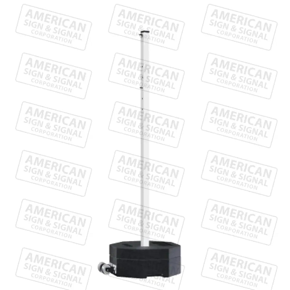 Rubber Base Portable Sign Post 90Lb W/ Wheels / White 72’ Power Post™