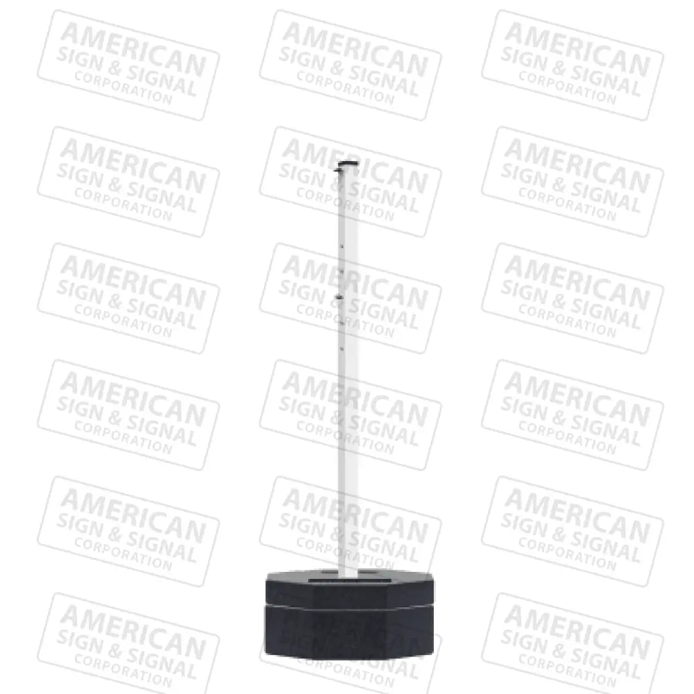 Rubber Base Portable Sign Post 90Lb / White 60’ Power Post™