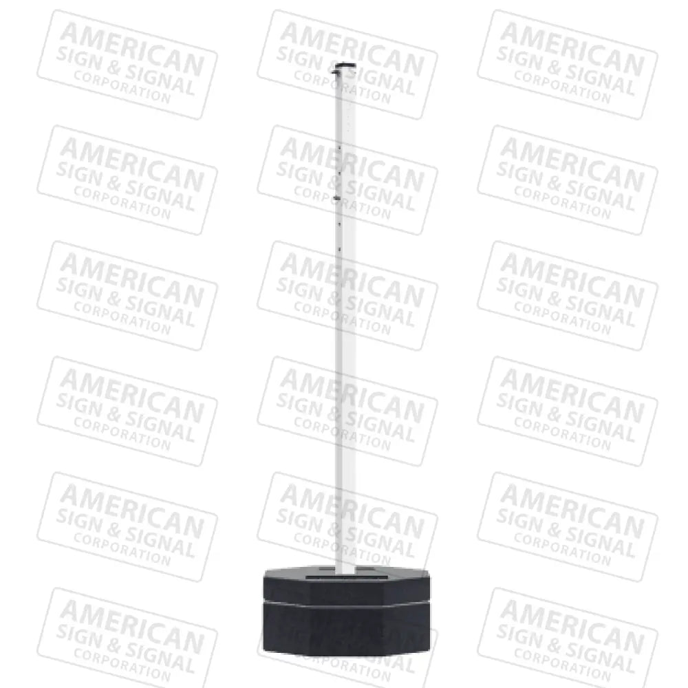 Rubber Base Portable Sign Post 90Lb / White 72’ Power Post™