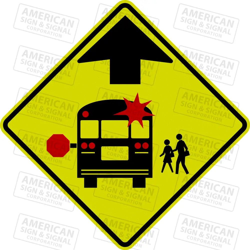 S3-1 School Bus Stop Ahead Warning Sign