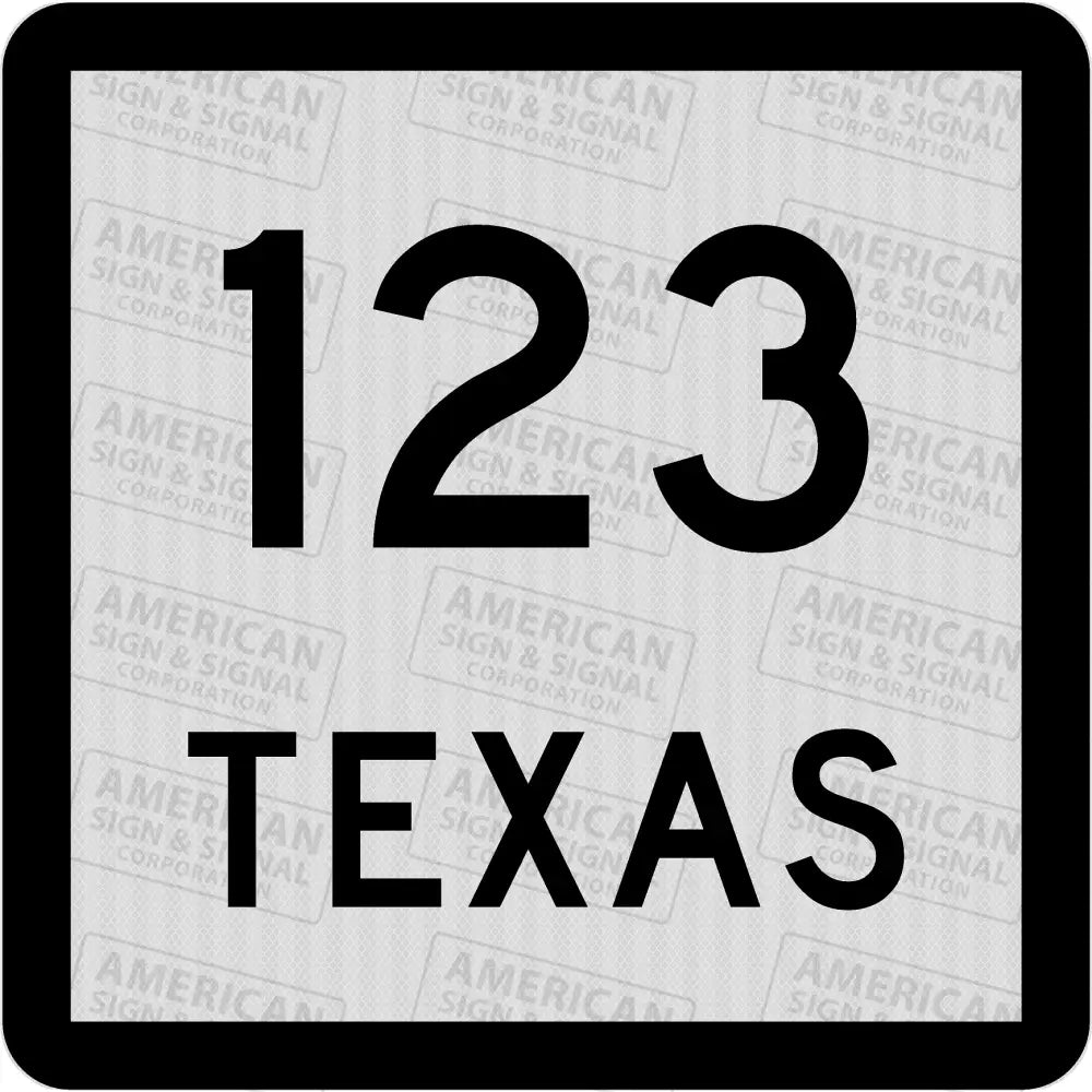 Texas State Route Sign 3M 3930 Hip / 3 Digit 24X24