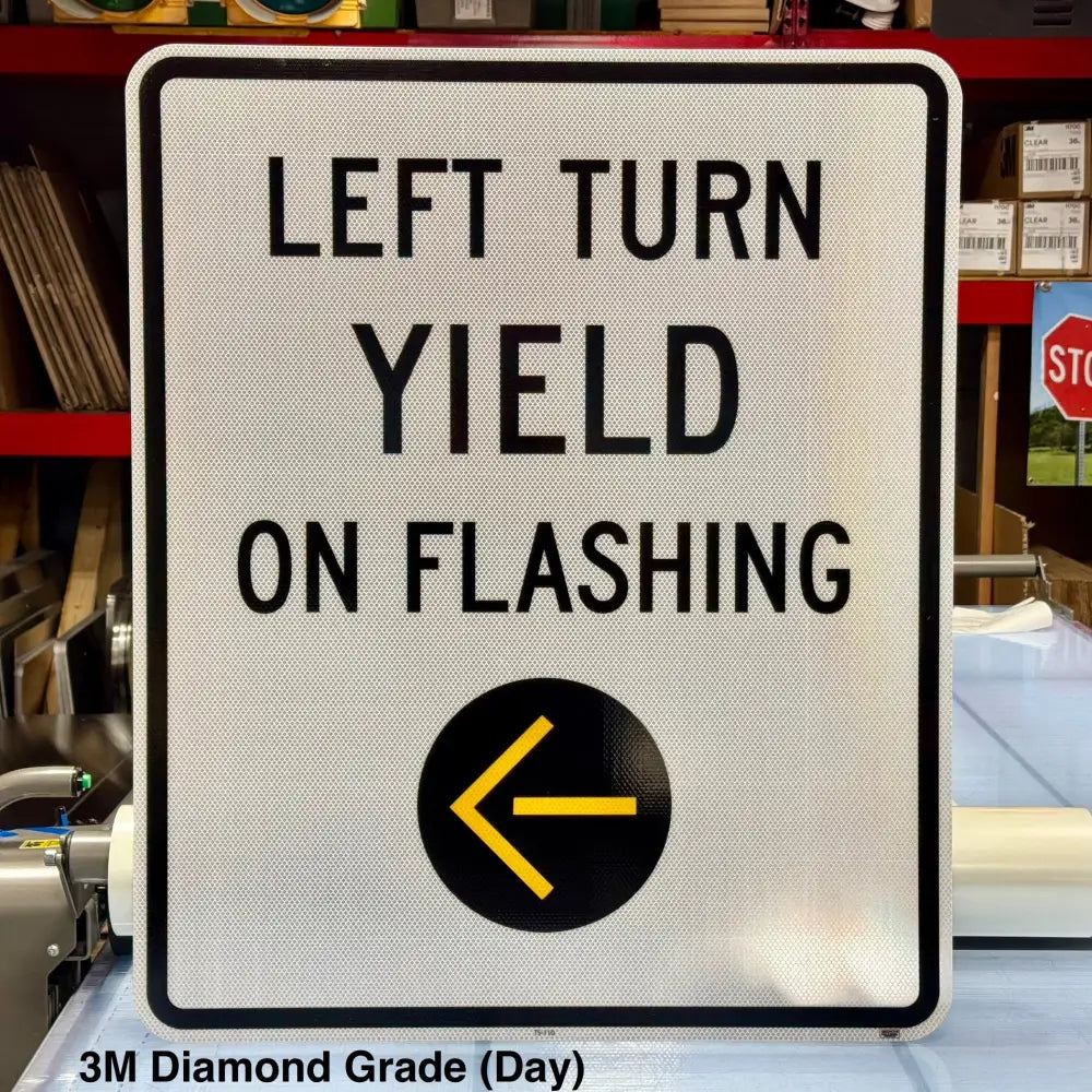 Ts-110 (R10-12A) Left Turn Yield On Flashing Yellow Arrow Sign