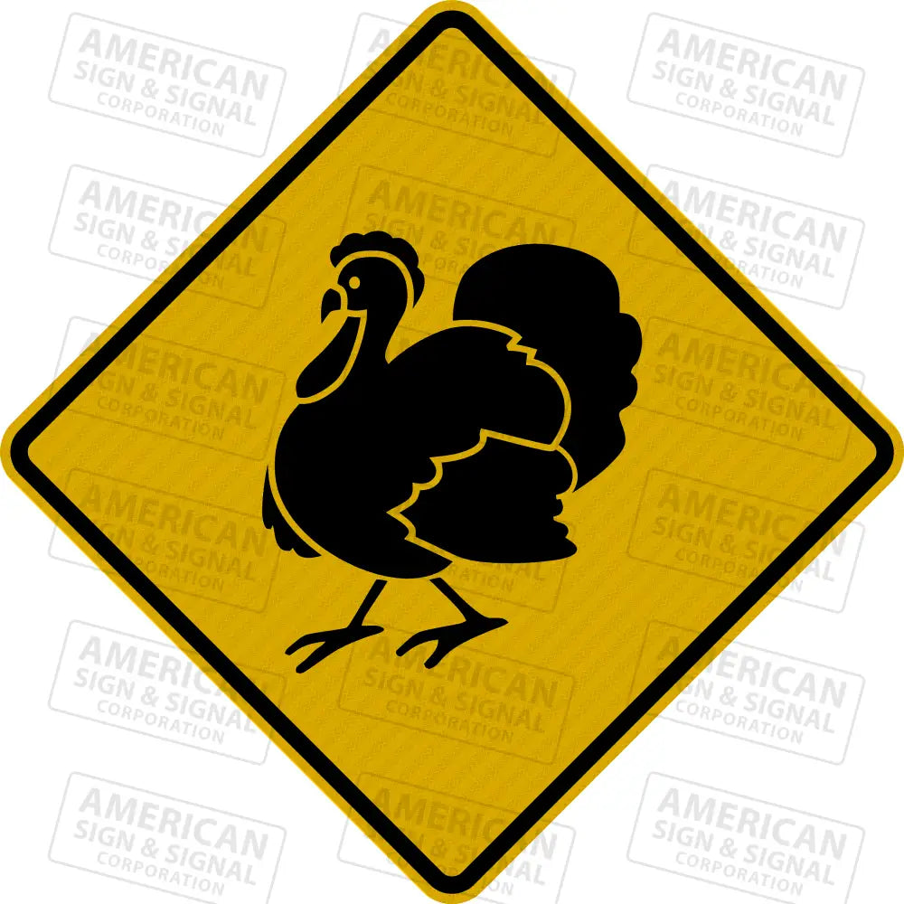 Turkey Crossing Warning Sign