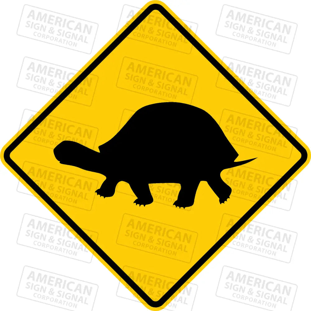 Turtle Crossing Warning Sign