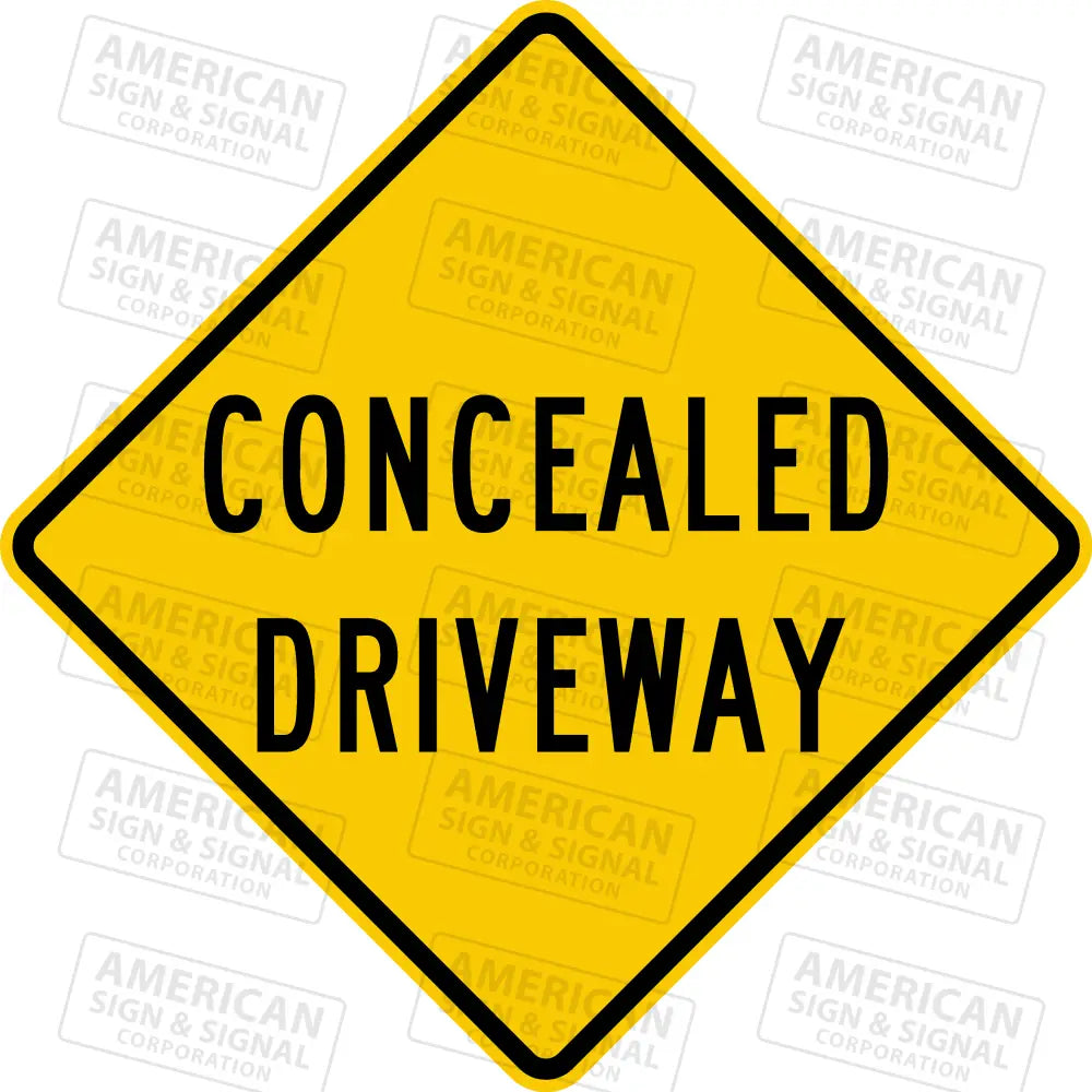 W-206 Concealed Driveway Warning Sign