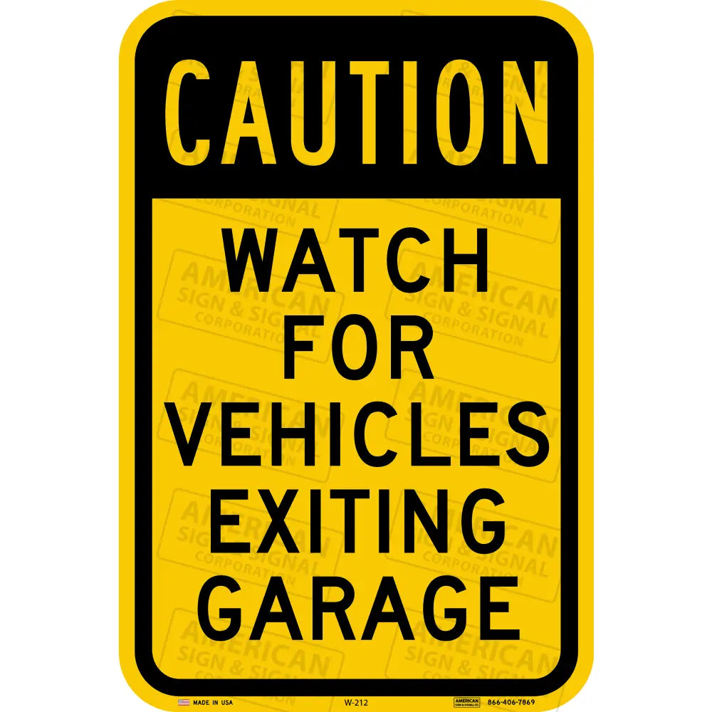 W-212 Watch For Vehicles Exiting Garage