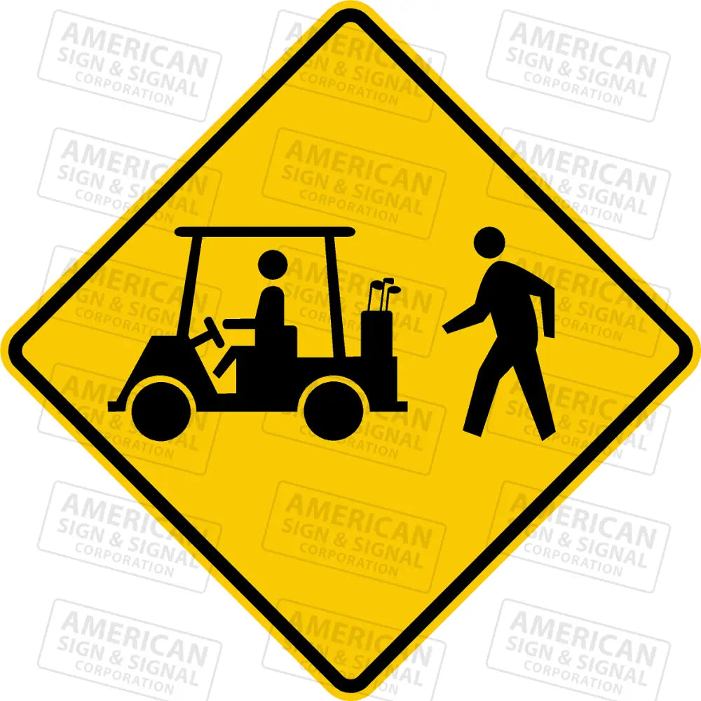 W-511 Golf Cart And Pedestrian Crossing Sign