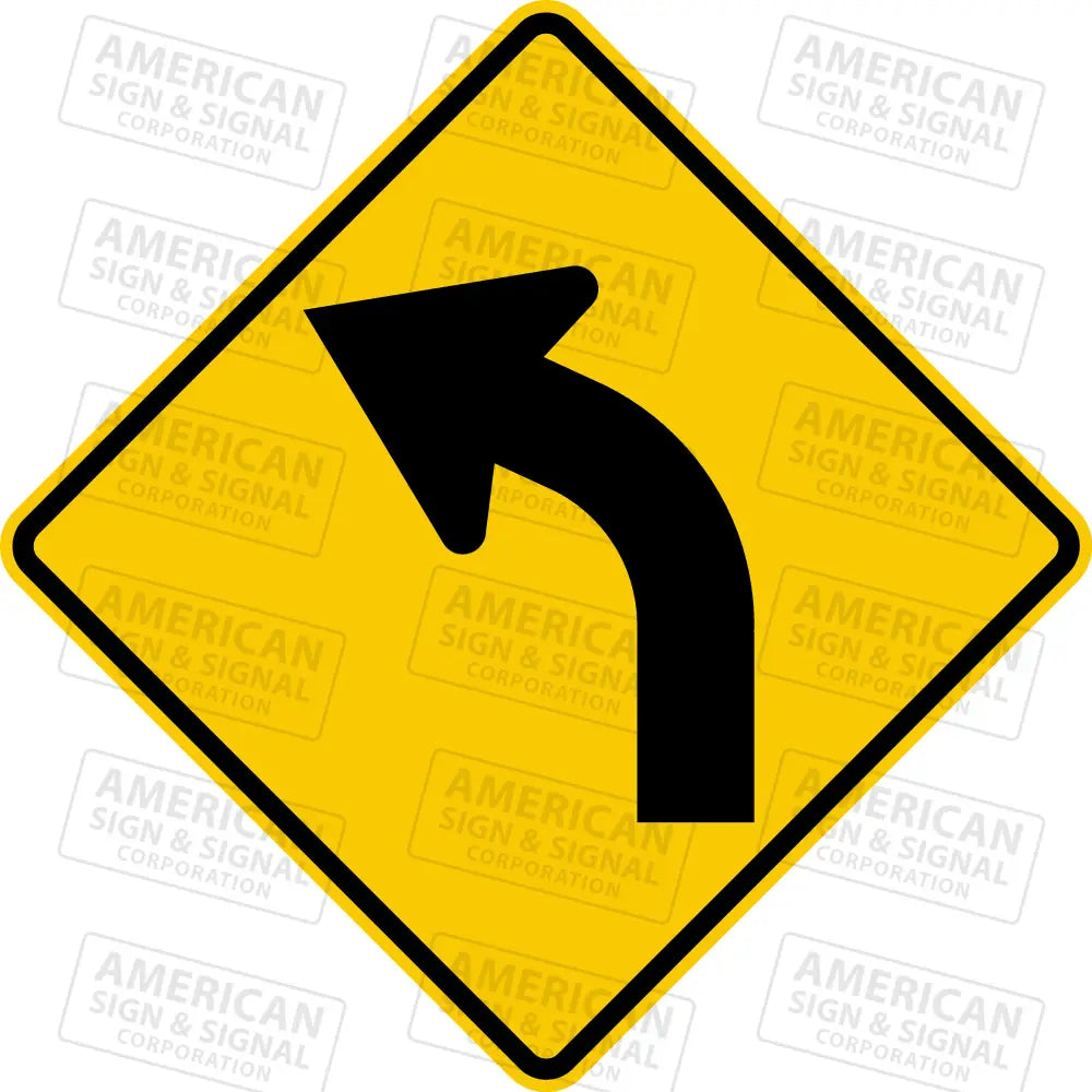 W1-2 Curve Sign 3M 3930 Hip / Left 24X24