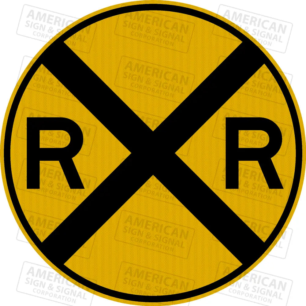 W10-1 Railroad Crossing Warning Sign 3M 3930 Hip / 24X24