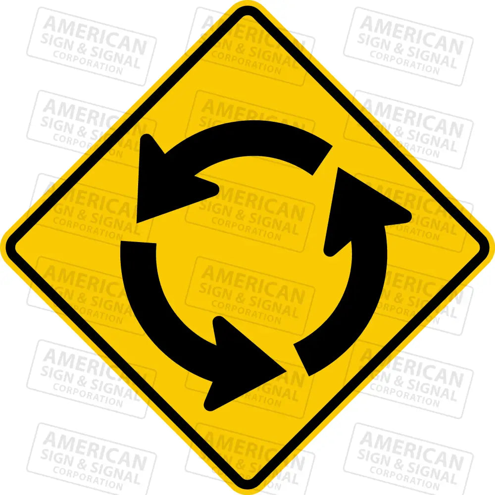 W2-6 Traffic Circle/Circular Intersection Sign 3M 3930 Hip / 24X24