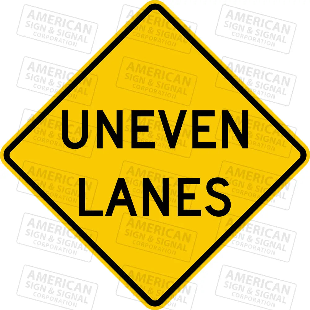 W8-11 Uneven Lanes