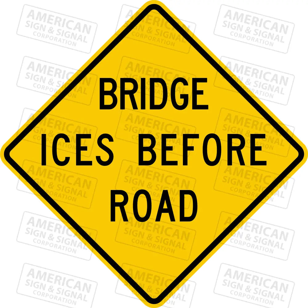 W8-13 Bridge Ices Before Road